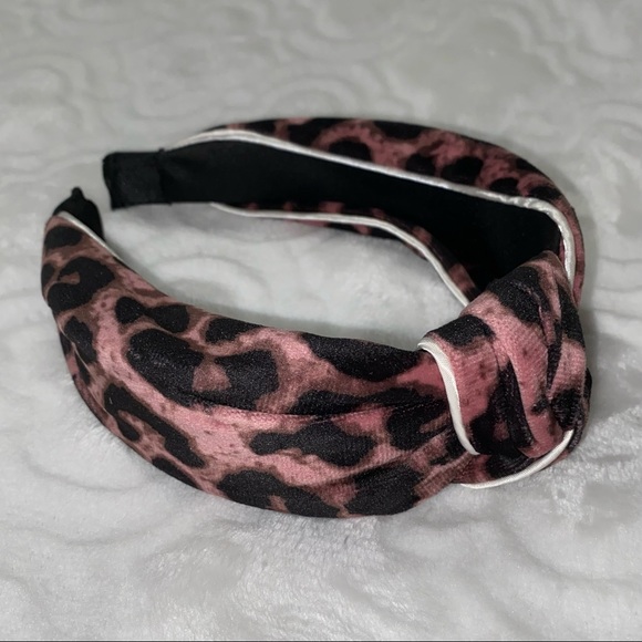 NEW! Leopard Print Top Knot Comfort Non-Slip Headband - Picture 2 of 5